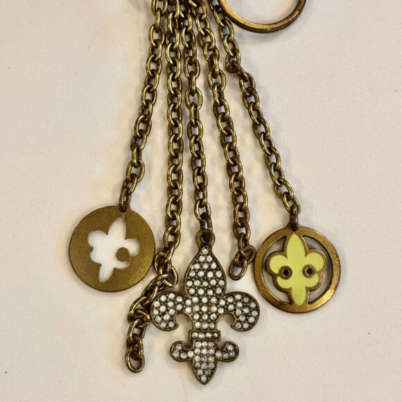 Vintage Kathy Van Zeeland FLEUR DE LIS Charm Keychain Fob signed Rare - Picture 9 of 11